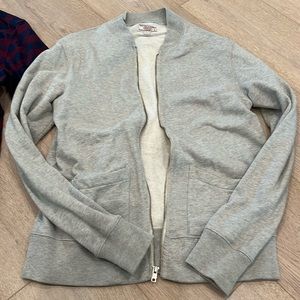 J CREW Wallace & Barnes Sweater Gray Zip Up
